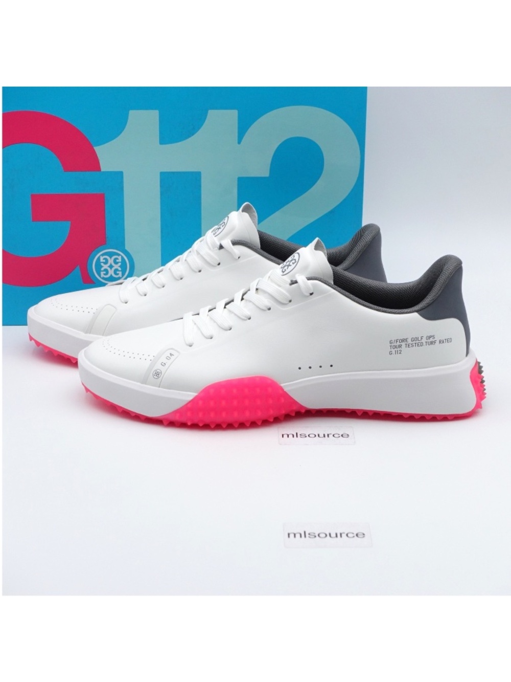 NEW Size 11.5 Men's G/FORE G.112 Golf Shoes G4MF23EF104-S/KP Snow/Knockout Pink